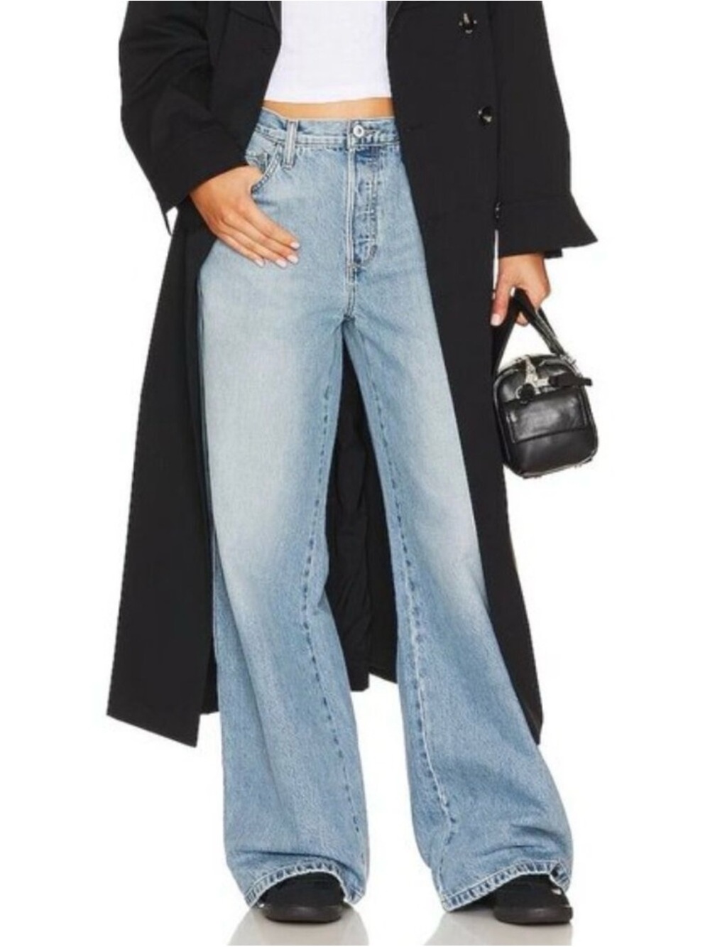 Favorite Daughter The Masha Wide Leg Jeans 29 High Rise Light Wash Los Feliz